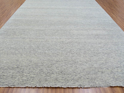 Grey 12'0" x 15'0" Modern / Contemporary Hand knotted Wool Rug - Sku: O079865