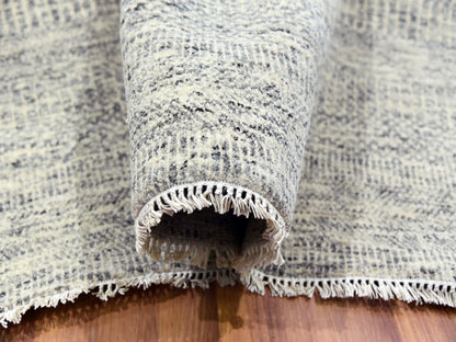 Grey 12'0" x 15'0" Modern / Contemporary Hand knotted Wool Rug - Sku: O079865