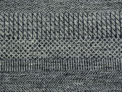 Grey 12'1" x 15'1" Modern / Contemporary Hand knotted Wool Rug - Sku: O079868