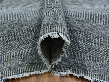 Grey 12'0" x 17'10" Modern / Contemporary Hand knotted Wool Rug - Sku: O079869