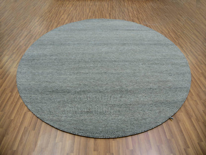 Grey 9'10" x 9'10" Modern / Contemporary Hand knotted Wool Rug - Sku: O079875