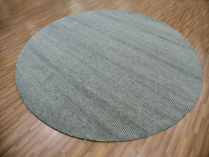 Grey 9'10" x 9'10" Modern / Contemporary Hand knotted Wool Rug - Sku: O079875