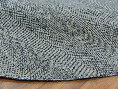 Grey 9'10" x 9'10" Modern / Contemporary Hand knotted Wool Rug - Sku: O079875