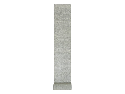 Grey 2'5" x 26'3" Modern / Contemporary Hand knotted Wool Rug - Sku: O079880