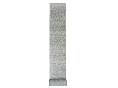 Grey 2'5" x 28'3" Modern / Contemporary Hand knotted Wool Rug - Sku: O079882