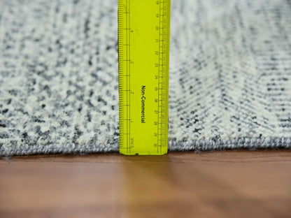 Grey 2'5" x 28'3" Modern / Contemporary Hand knotted Wool Rug - Sku: O079882