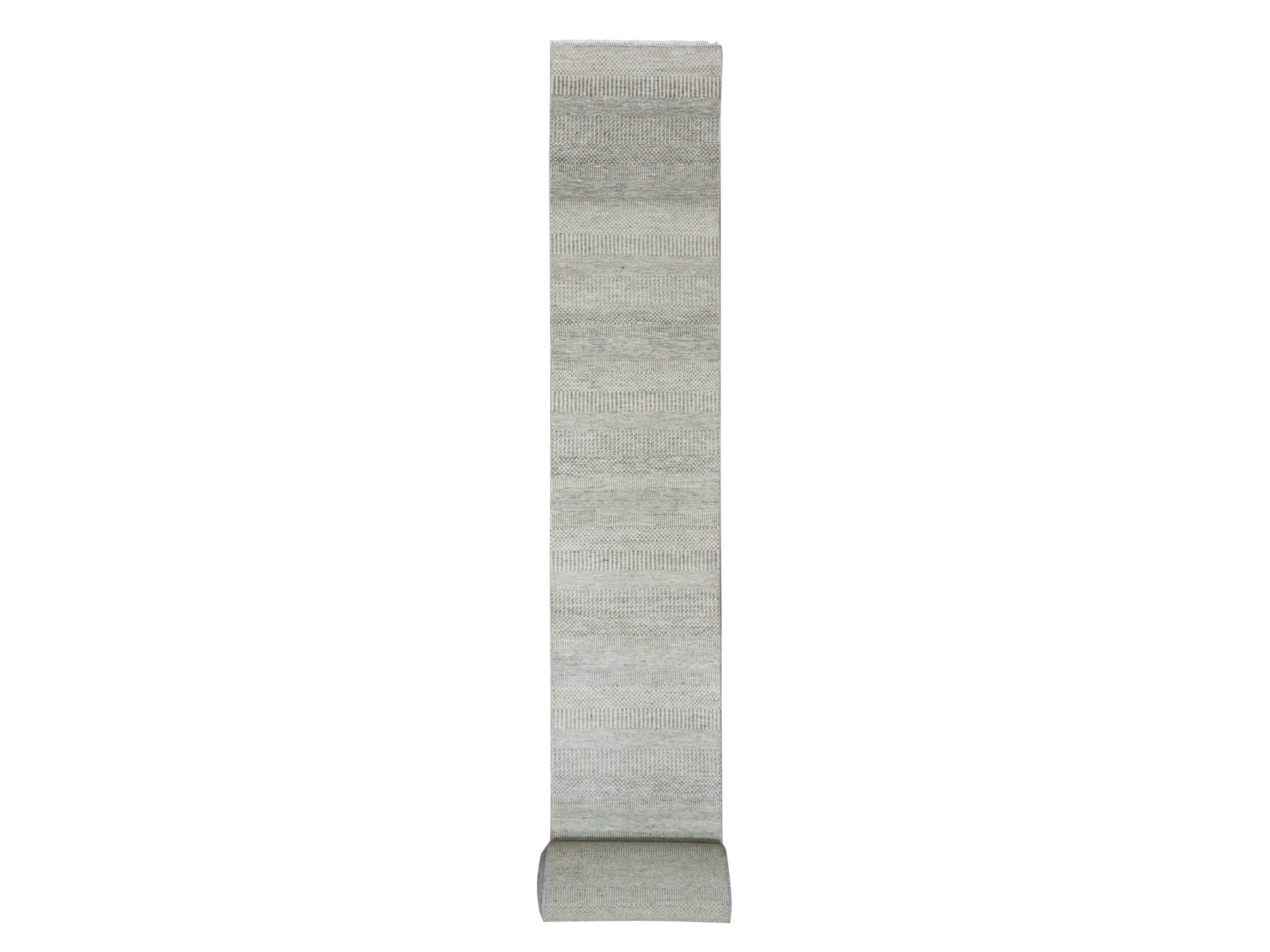 Modern / Contemporary hand-knotted wool runner in Gray, 2'5" x 28'5", SKU O079883