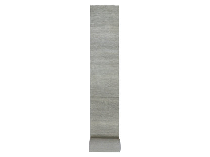 Grey 2'5" x 26'2" Modern / Contemporary Hand knotted Wool Rug - Sku: O079884