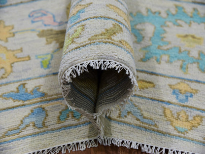 Ivory 12'4" x 14'10" Oushak And Peshawar Hand knotted Wool Rug - Sku: O079897