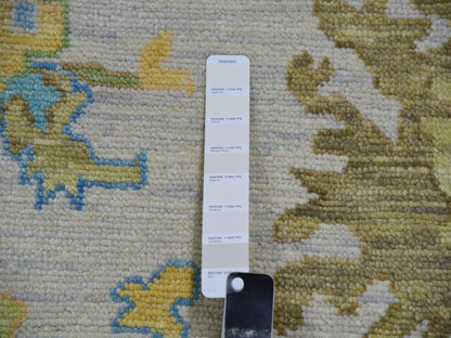 Ivory 12'4" x 14'10" Oushak And Peshawar Hand knotted Wool Rug - Sku: O079897