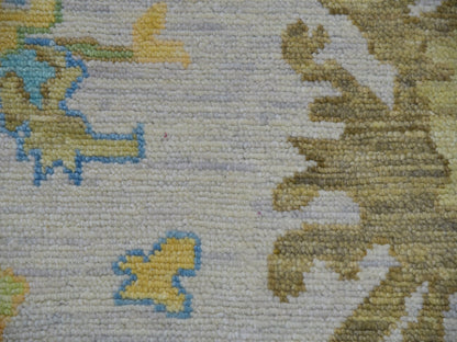 Ivory 12'4" x 14'10" Oushak And Peshawar Hand knotted Wool Rug - Sku: O079897