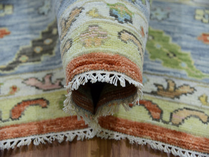 Red 12'1" x 4'7" Oushak / Peshawar Hand knotted Wool Rug - Sku: O079901