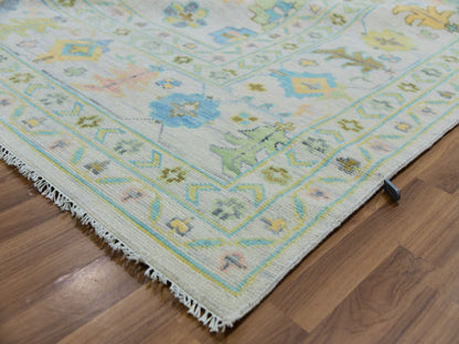 Oushak hand-knotted wool rug in Ivory, 12'2" x 17'10", SKU O079907