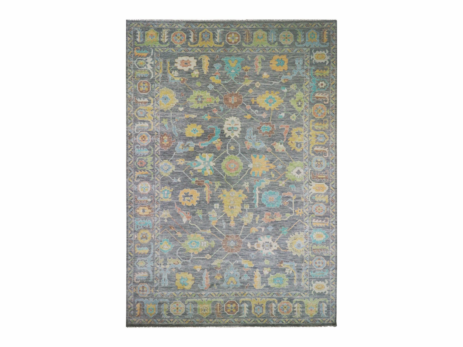 Oushak hand-knotted wool rug in Gray, 12'2" x 18'0", SKU O079910