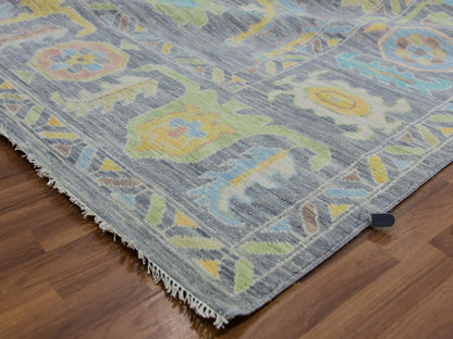 Grey 12'2" x 18'0" Oushak And Peshawar Hand knotted Wool Rug - Sku: O079910
