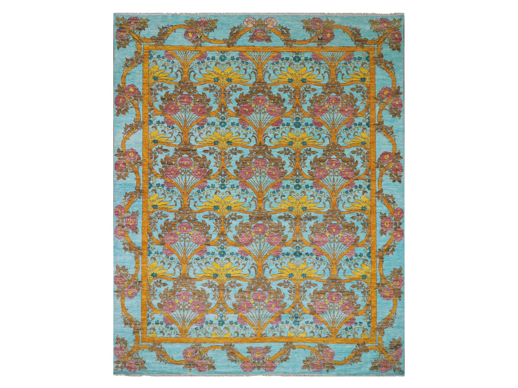 Traditional hand-knotted wool rug in Blue, 12'2" x 14'9", SKU O079911