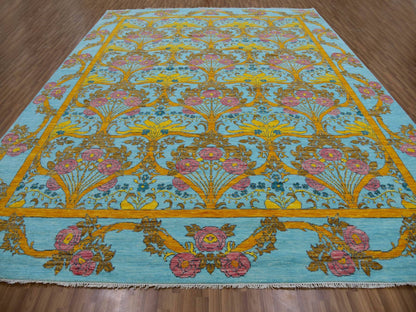 Traditional hand-knotted wool rug in Blue, 12'2" x 14'9", SKU O079911