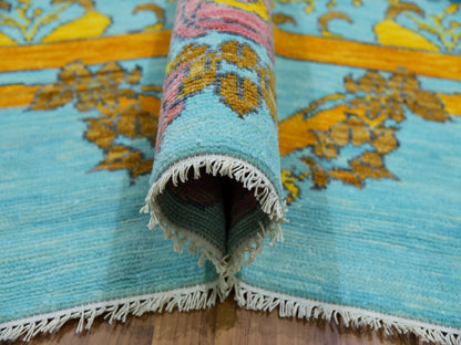 Traditional hand-knotted wool rug in Blue, 12'2" x 14'9", SKU O079911