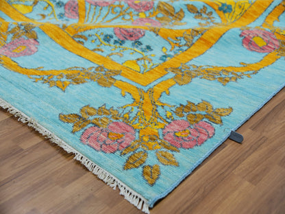 Traditional hand-knotted wool rug in Blue, 12'2" x 14'9", SKU O079911