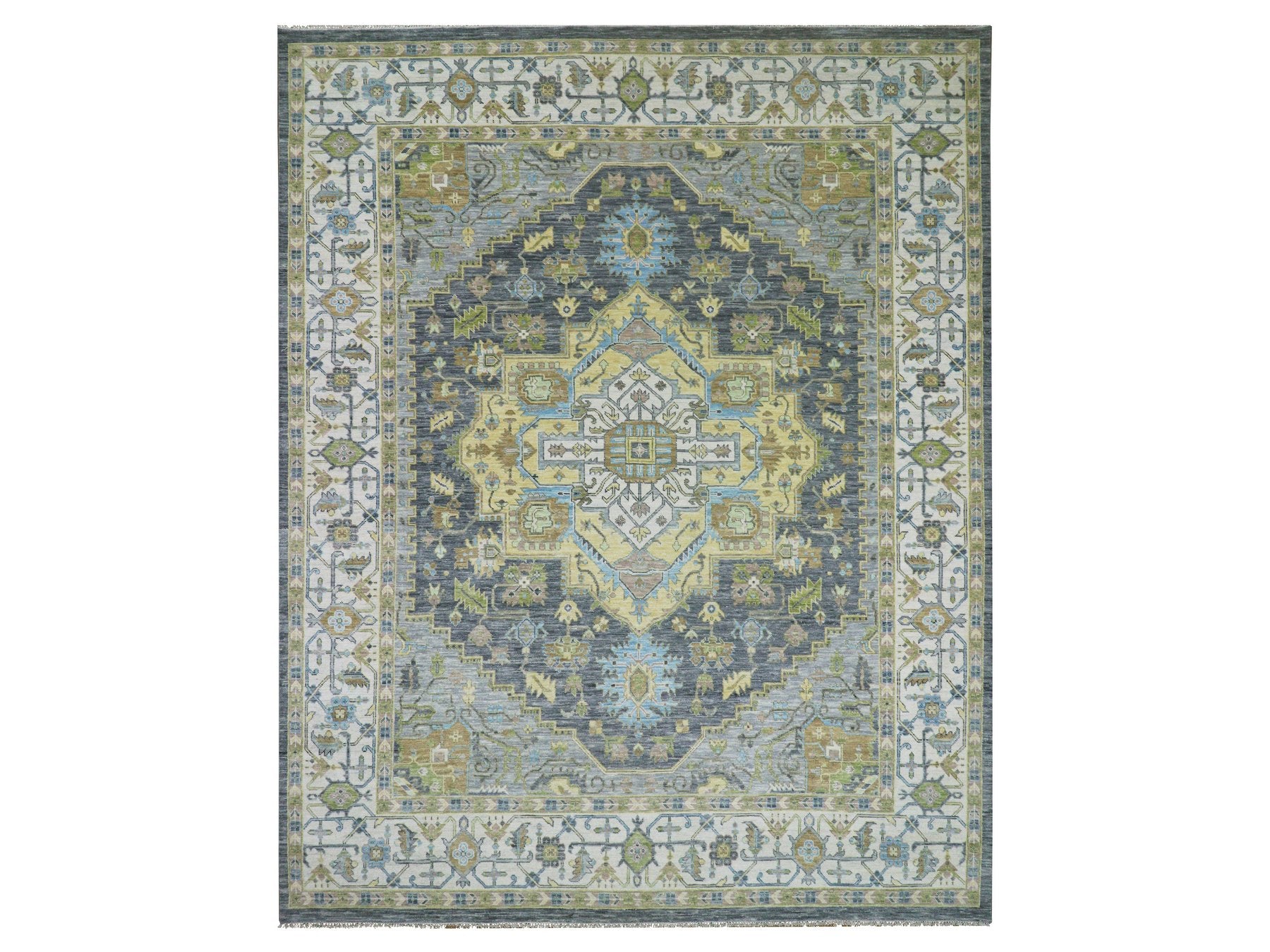 Heriz Traditional hand-knotted wool rug in Gray, 11'10" x 14'9", SKU O079912
