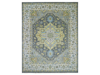 Grey 11'10" x 14'9" Traditional Hand knotted Wool Rug - Sku: O079912