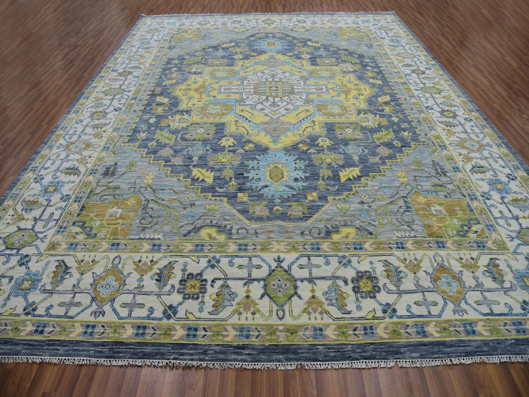 Heriz Traditional hand-knotted wool rug in Gray, 11'10" x 14'9", SKU O079912