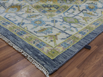 Grey 11'10" x 14'9" Traditional Hand knotted Wool Rug - Sku: O079912