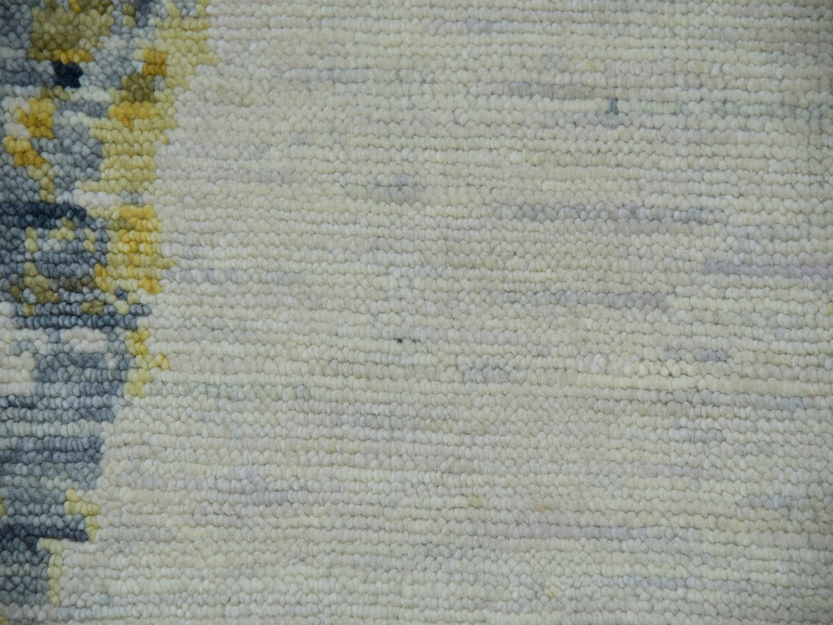 Modern / Contemporary hand-knotted wool rug in Ivory, 12'1" x 13'10", SKU O079915