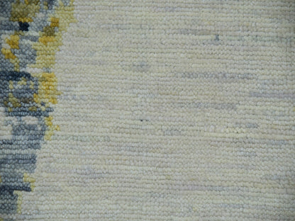 Modern / Contemporary hand-knotted wool rug in Ivory, 12'1" x 13'10", SKU O079915