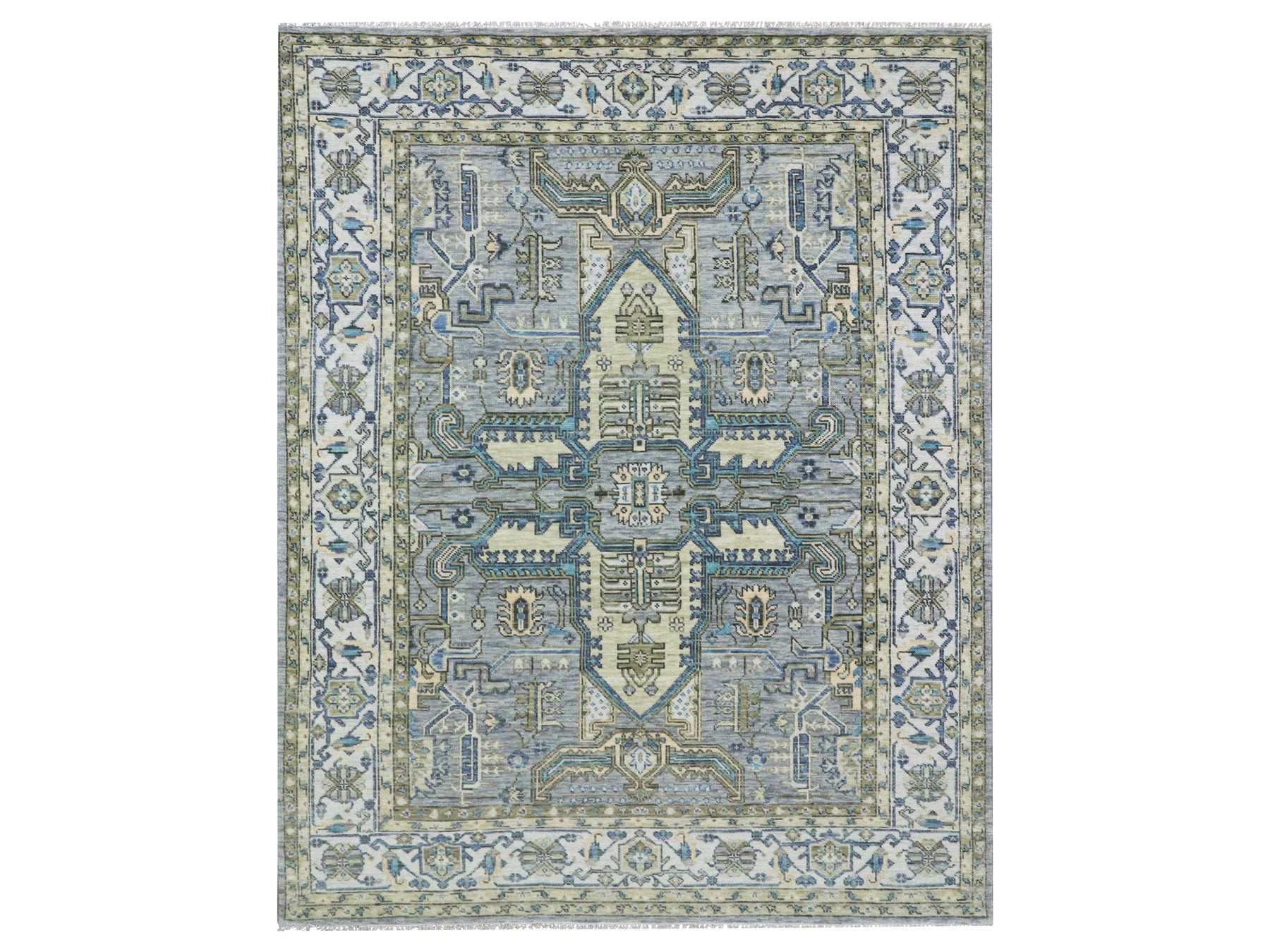 Heriz Traditional hand-knotted wool rug in Gray, 8'0" x 10'1", SKU O079917