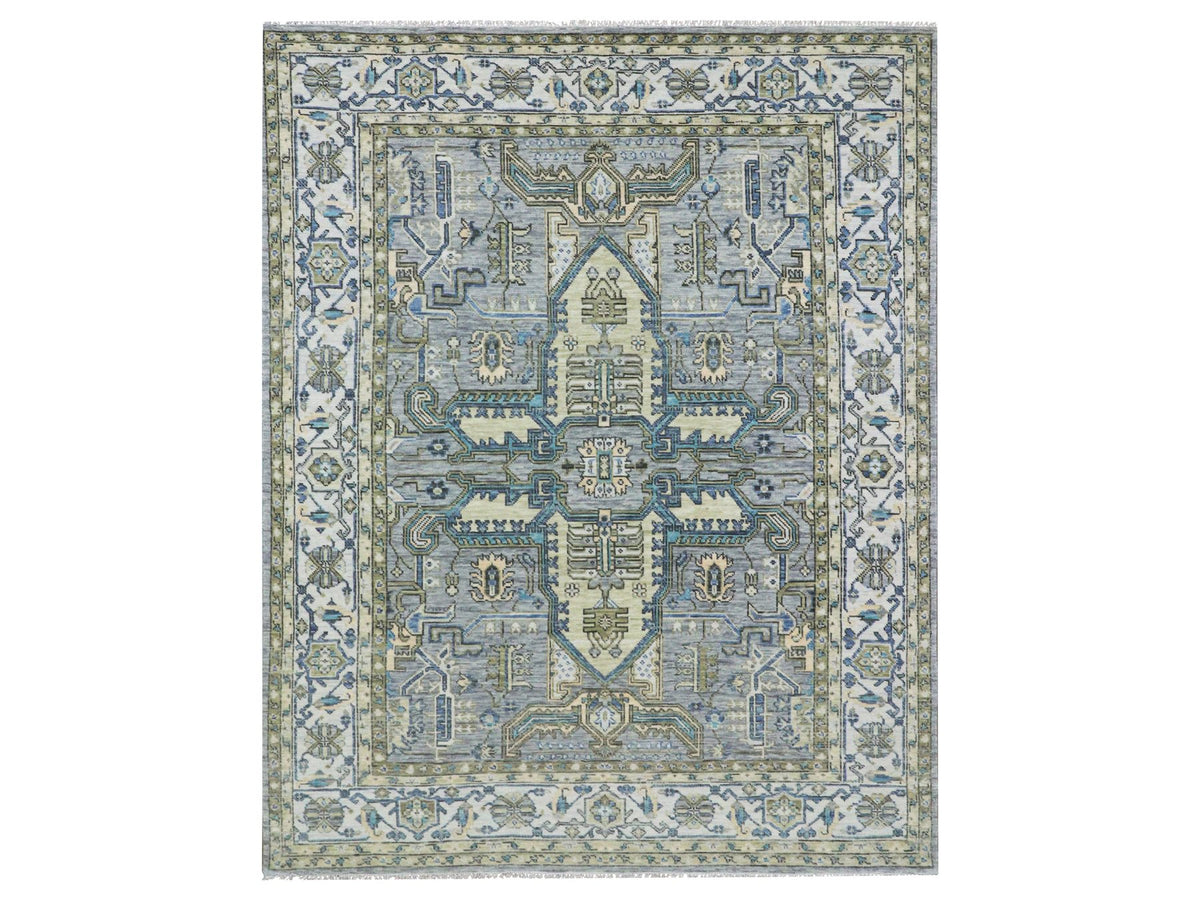 Heriz Traditional hand-knotted wool rug in Gray, 8'0" x 10'1", SKU O079917