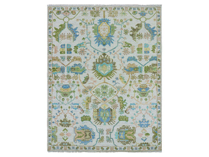 Ivory 8'1" x 10'4" Oushak And Peshawar Hand knotted Wool Rug - Sku: O079919