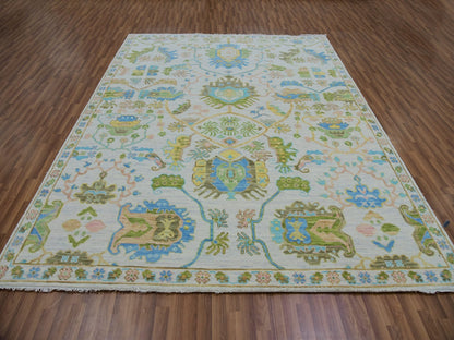 Ivory 8'1" x 10'4" Oushak And Peshawar Hand knotted Wool Rug - Sku: O079919