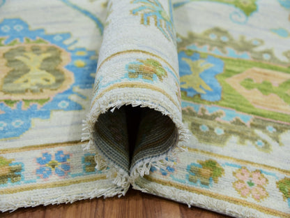 Ivory 8'1" x 10'4" Oushak And Peshawar Hand knotted Wool Rug - Sku: O079919