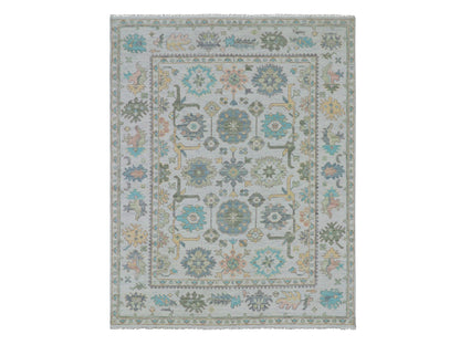 Ivory 8'0" x 10'3" Oushak And Peshawar Hand knotted Wool Rug - Sku: O079922
