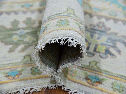 Ivory 8'0" x 10'3" Oushak And Peshawar Hand knotted Wool Rug - Sku: O079922