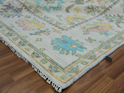 Ivory 8'0" x 10'3" Oushak And Peshawar Hand knotted Wool Rug - Sku: O079922