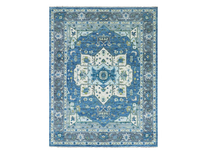 Heriz Traditional hand-knotted wool rug in Blue, 9'2" x 12'0", SKU O079928