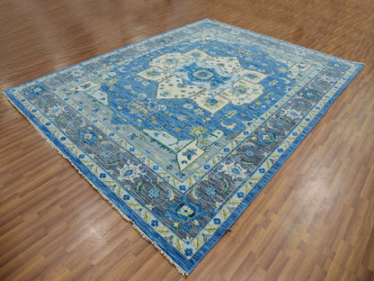 Heriz Traditional hand-knotted wool rug in Blue, 9'2" x 12'0", SKU O079928