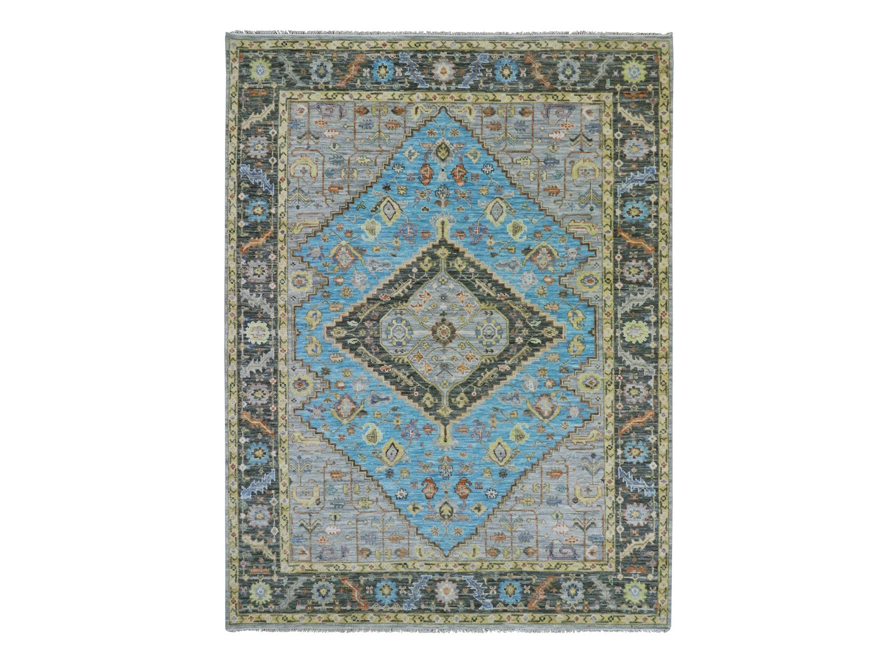 Heriz Traditional hand-knotted wool rug in Blue, 9'3" x 12'5", SKU O079933