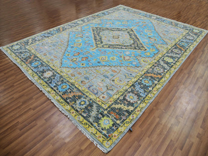 Heriz Traditional hand-knotted wool rug in Blue, 9'3" x 12'5", SKU O079933
