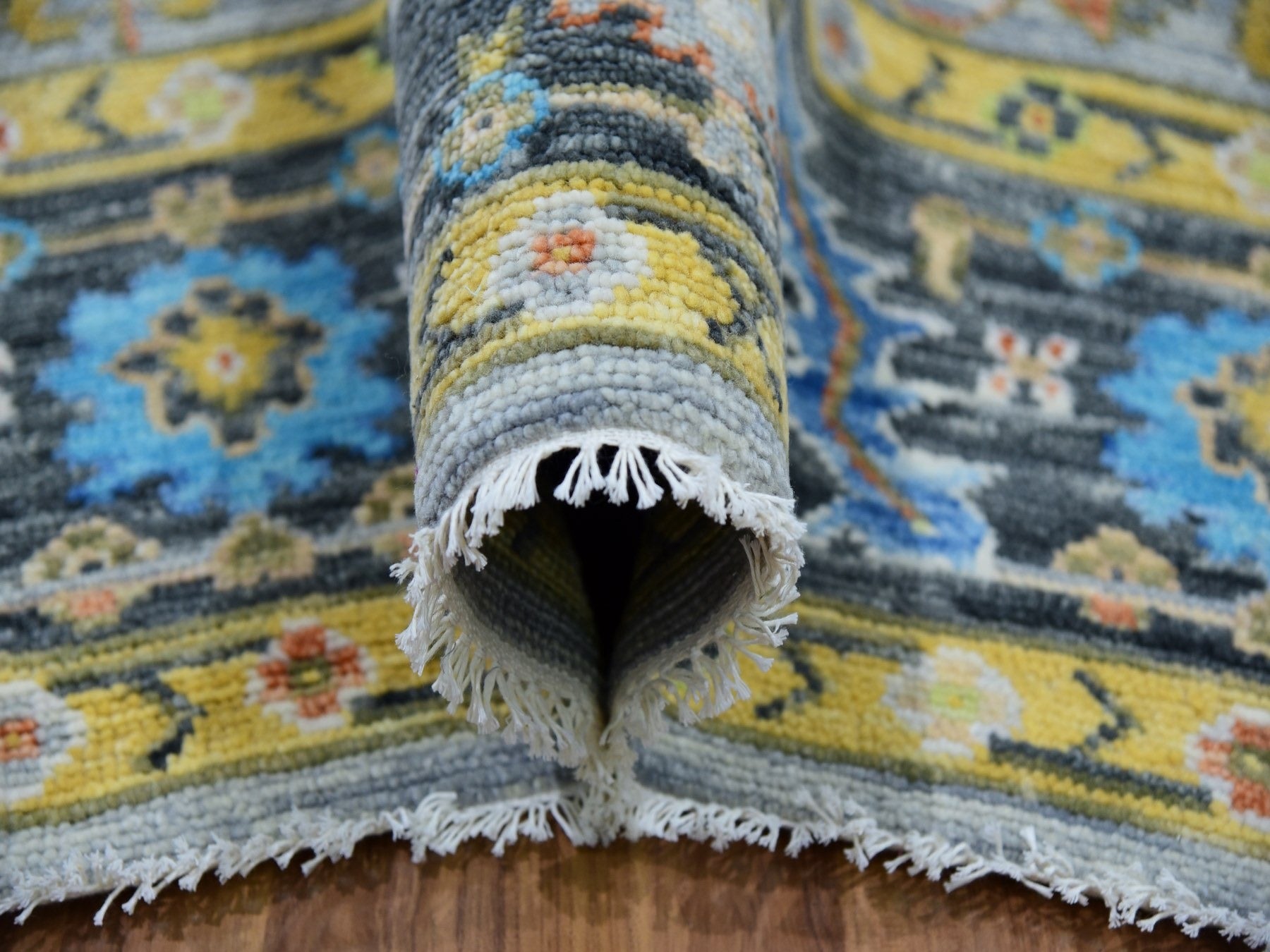 Heriz Traditional hand-knotted wool rug in Blue, 9'3" x 12'5", SKU O079933