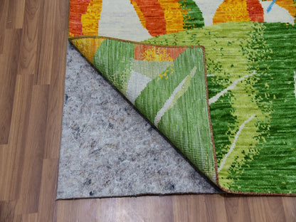 Ivory 9'0" x 12'3" Modern and Contemporary Hand knotted Wool Rug - Sku: O079936