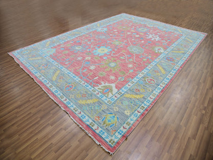 Pink 10'1" x 14'0" Oushak / Peshawar Hand knotted Wool Rug - Sku: O079939