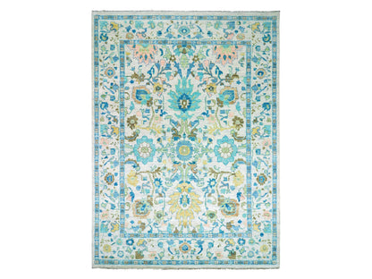Ivory 10'2" x 14'0" Oushak And Peshawar Hand knotted Wool Rug - Sku: O079947