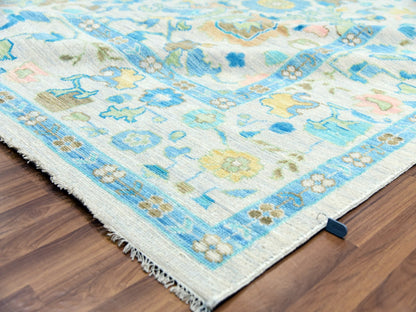 Ivory 10'2" x 14'0" Oushak And Peshawar Hand knotted Wool Rug - Sku: O079947