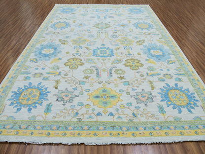 Ivory 10'1" x 14'0" Oushak And Peshawar Hand knotted Wool Rug - Sku: O079949