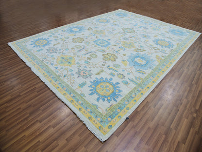 Ivory 10'1" x 14'0" Oushak And Peshawar Hand knotted Wool Rug - Sku: O079949