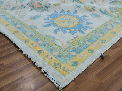 Ivory 10'1" x 14'0" Oushak And Peshawar Hand knotted Wool Rug - Sku: O079949