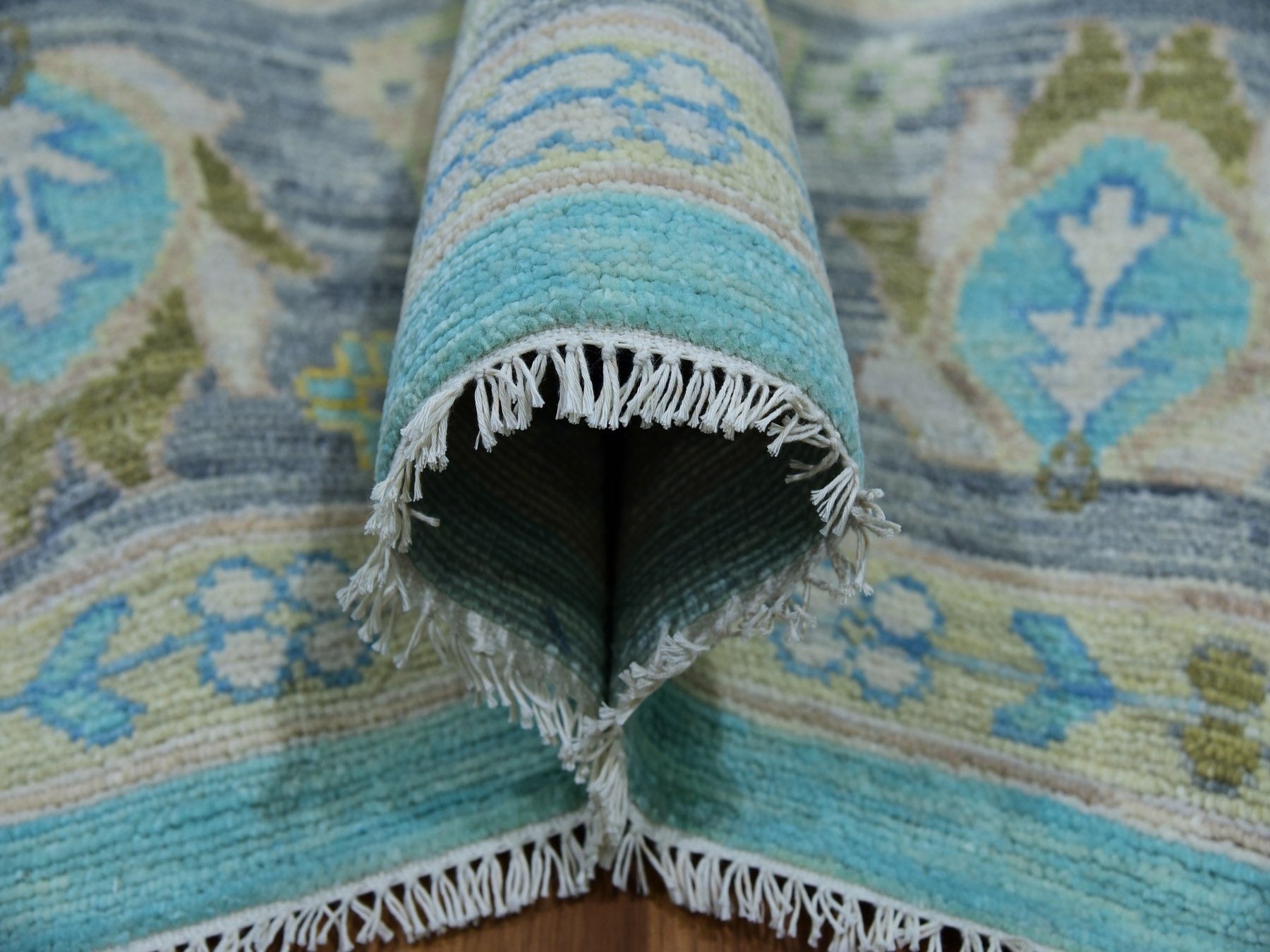 Oushak hand-knotted wool rug in Blue, 10'1" x 13'10", SKU O079953